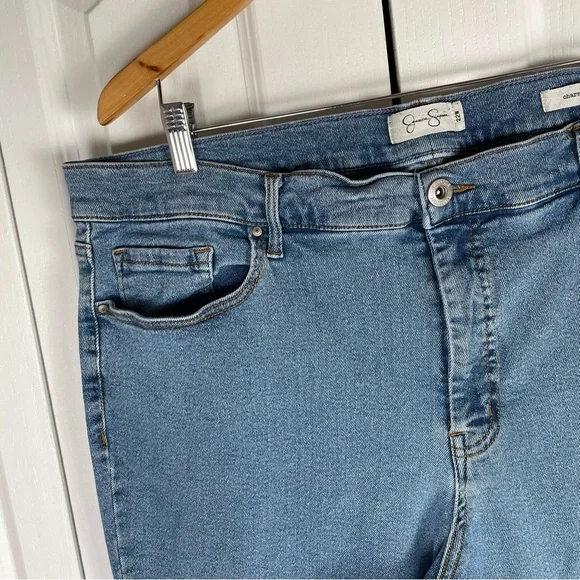 Jessica Simpson Charmed Flare Jeans Womens Plus Size 22W Blue Light Wash Stretch - Picture 3 of 14
